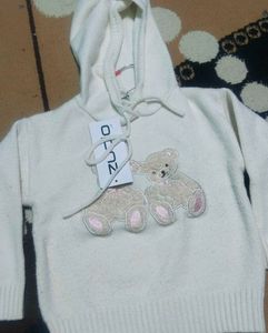 Cream Teddy Bear Hoodie