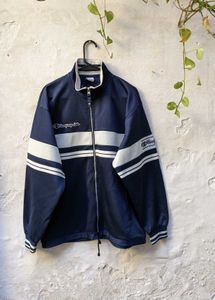 Champion Navy &amp; White Striped Jacket 🧥