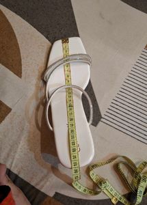 Sparkling White Flat Sandals