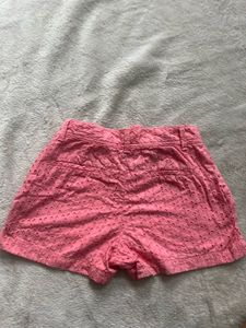 Chic Pink Eyelet Shorts