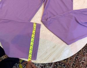 Lavender Ribbed Flare Pants