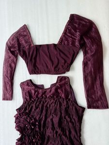 Stunning Ruffled Purple Ethnic Gown