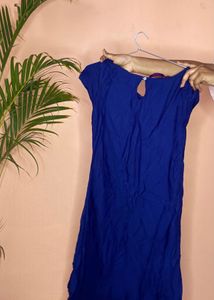 Blue Embroidered Kurta with Tassels