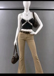 Black Lace Trim Cami Top