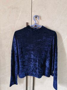 Velvet "Weird Yes" Mock Neck Top