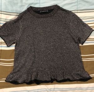 Zara Metallic Boxy Top (Without Label)
