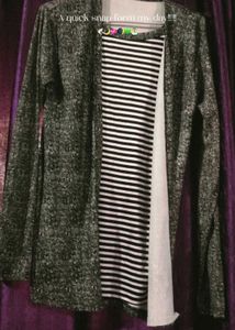 Chic Striped Knit Dress with Cardigan