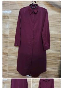 Elegant Burgundy Long Sleeve Tunic