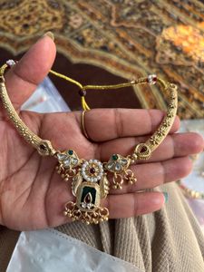 Elegant Gold-Plated Necklace and Earring Set
