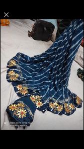 pure gorgate gota Patti work Algeria print saree
