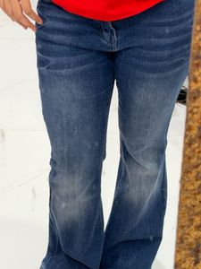 Flared Blue Denim Jeans