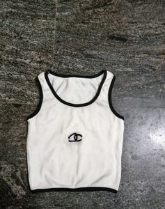 Chanel Inspired White Tank Top