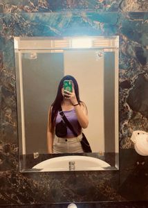 Ribbed Lavender Crop Tank Top