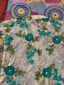 Embroidered Net Kurta