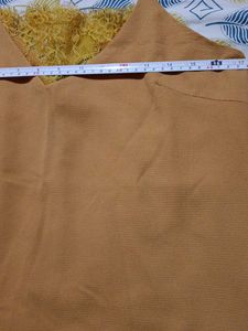 Mustard Yellow Lace Trim Camisole