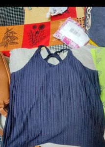 Blue halter neck top