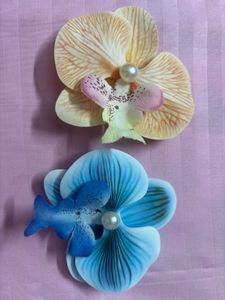 Orchid Flower Hair Clips Set