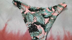 Tropical Leaf Print Bikini Bottom