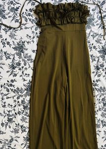 Olive Green Ruffle Jumpsuit