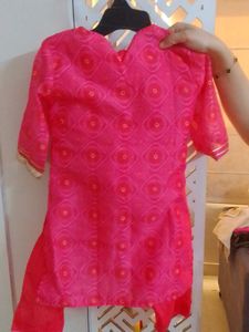 Vibrant Pink Ethnic Kurta Set with Dupatta