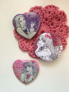 Authentic HK X Tomie Heart Badges
