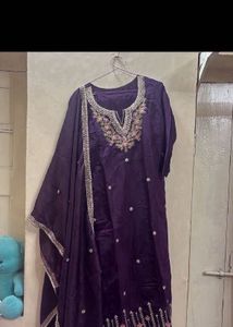 Elegant Purple Embroidered Kurta Set