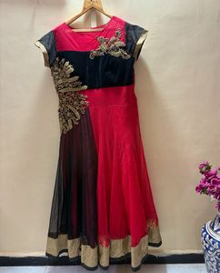 Stunning xxl  Red &amp; Black Embroidered Gown