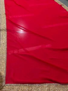 Vibrant Red Embellished Saree