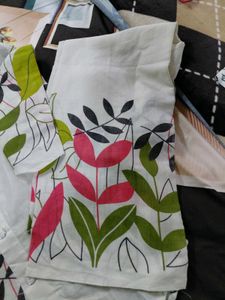 White cord Set with Floral Print