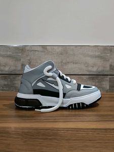 Stylish Grey High-Top Sneakers