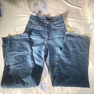 High Waisted Flared Denim Jeans