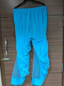 Designer White and Blue Kurta Set