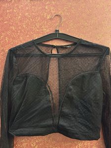 Sheer Black Long Sleeve Top