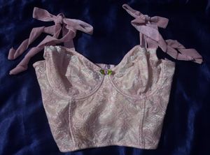 Lace baby pink Corset top