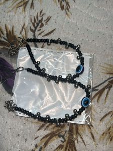 Black Beaded Evil Eye Couple Bracelets