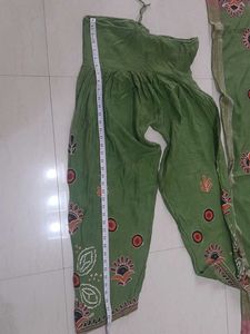 Green embroidered Salwar and Dupatta set