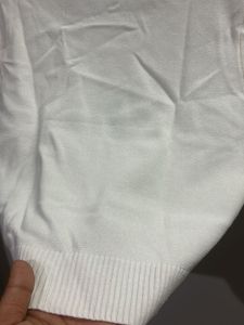 White Knit Cropped Top