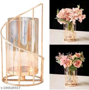 Gold Pillar Flower Vase