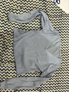 A Blue Woolen Crop Top