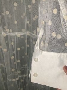 Sheer White Polka Dot Maxi Dress