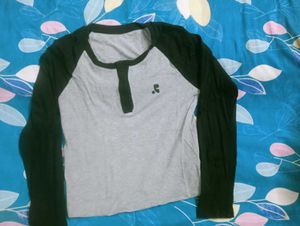 Grey & Black Long Sleeve T-Shirt