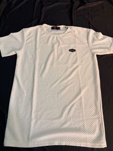 Men's Pink Textured T-Shirt