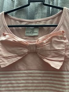 NEXT Pink Striped Top with Bow