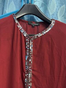 Embellished Maroon sequence work shrug