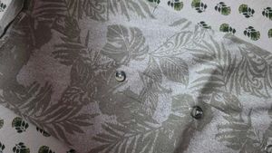 Men's Grey Leaf Print Shirt