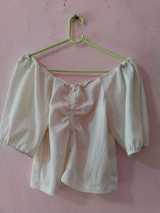 Cute White Puff Sleeve Top