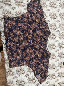 Floral Print Zip Front Top