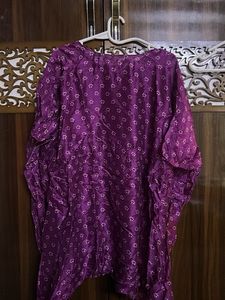 Purple Glazed Shining Printed Kurta