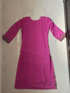 y2k pink kurta set with heavy work embell