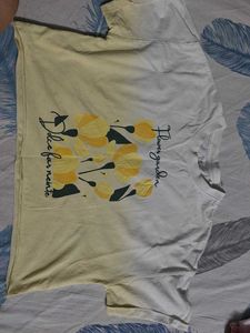 Yellow Gradient Floral T-Shirt